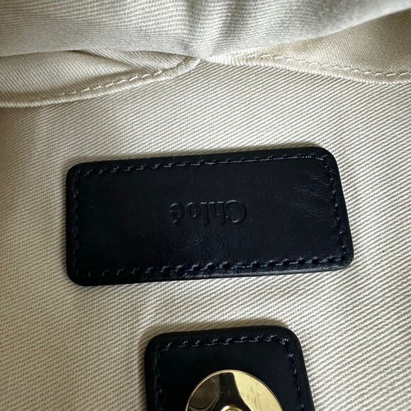 Chloe Woody Faux Shearling Fur Tote Bag 2-Way Small Size - Picture 5 of 13